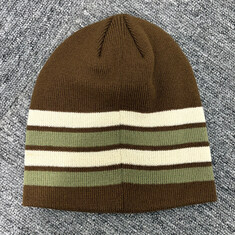 더팩토리 26SS 스투시 BASIC STRIPED SKULL 베이직 스트라이프 스컬캡 비니 모자 / 브라운 (1321236 1001) 썸네일 1