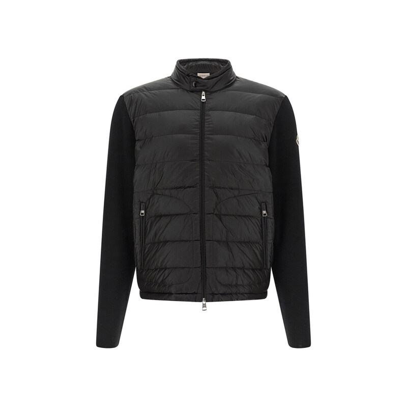 몽클레어 26SS 로고 패치 믹스 니트 패딩자켓 블랙 9B000 18 M1131 999 - Moncler