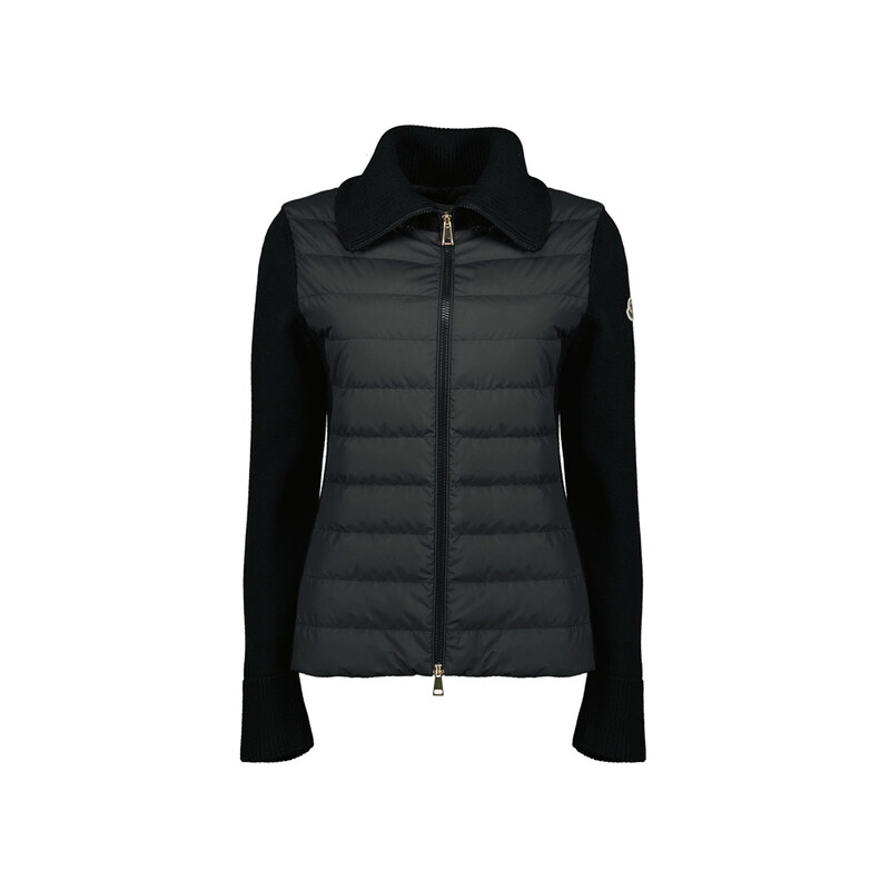 몽클레어 26SS 로고 패치 믹스 니트 패딩자켓 블랙 9B000 20 M1131 999 - Moncler