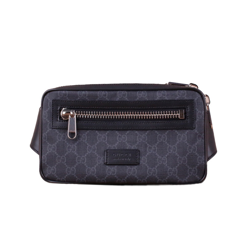 구찌 GG 수프림 소프트 벨트백 블랙 그레이 474293 K9RRN 1095 - Gucci
