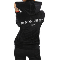 이놈어닛 여성 벨로어 백로고 후드집업 블랙 NOM18208 썸네일 1