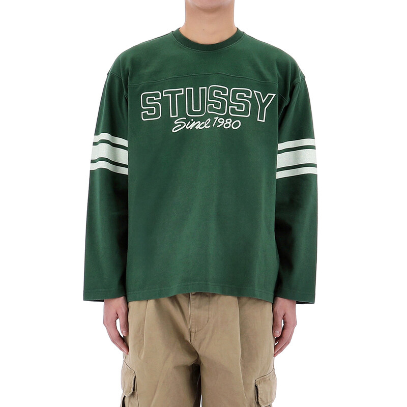 국내배송 스투시 풋볼 크루넥 티셔츠 1140373 GREEN - Stussy
