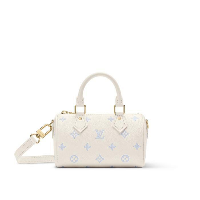 [국내발송] 루이비통 나노 스피디 모노그램 앙프렝뜨 화이트 블루 M27702 - Louis Vuitton