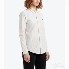 폴로랄프로렌 헤링본 니트 옥스포드 셔츠 710934575003 썸네일 1