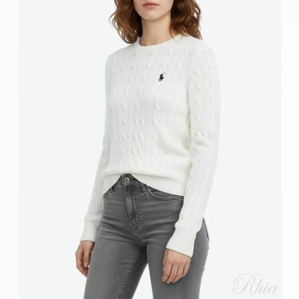 폴로랄프로렌 25FW 포니로고 자수 피마코튼 케이블 니트 211971869007 - Polo Ralph Lauren