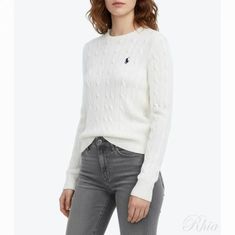 폴로랄프로렌 25FW 포니로고 자수 피마코튼 케이블 니트 211971869007 썸네일 1