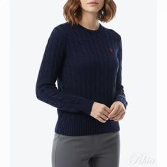 폴로랄프로렌 26FW 포니로고 자수 피마코튼 케이블 니트 211971869008 썸네일 1