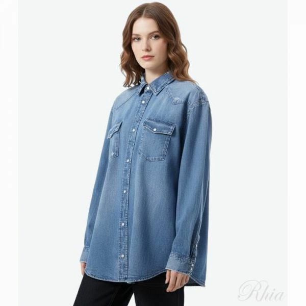 폴로랄프로렌 오버사이즈 핏 데님 웨스턴 셔츠 211940722001 - Polo Ralph Lauren