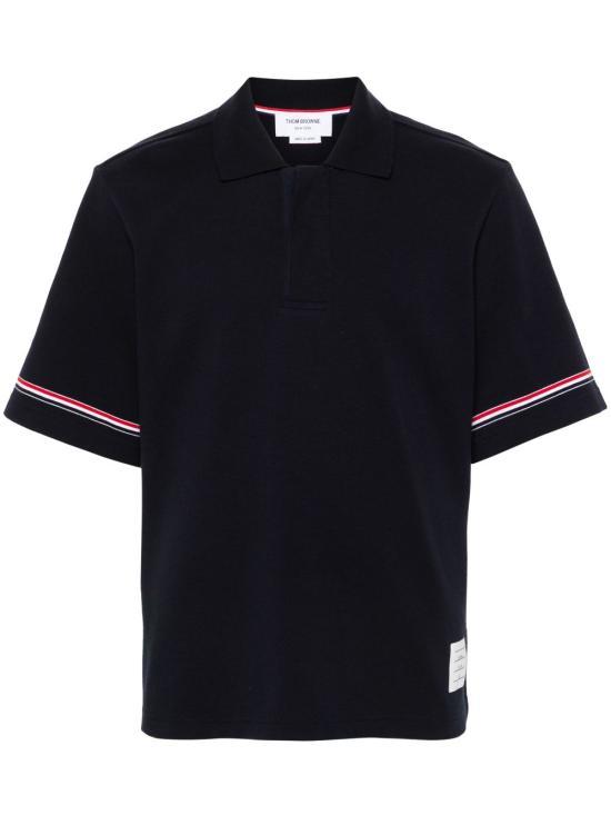 25SS 톰브라운 코튼 럭비 폴로 티셔츠 MJP209AJ0199415 NAVY DOM - Thom Browne