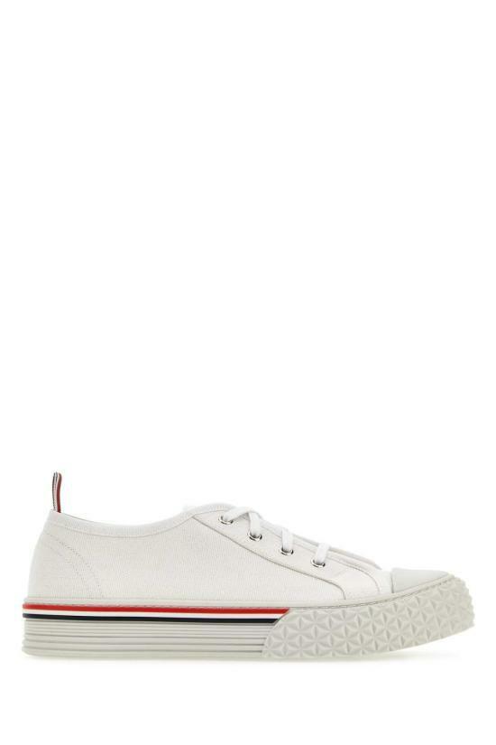 톰브라운 타탄 트레드 컬리지에이트 로우 스니커즈 MFD253AF0102100 WHITE DOM - Thom Browne