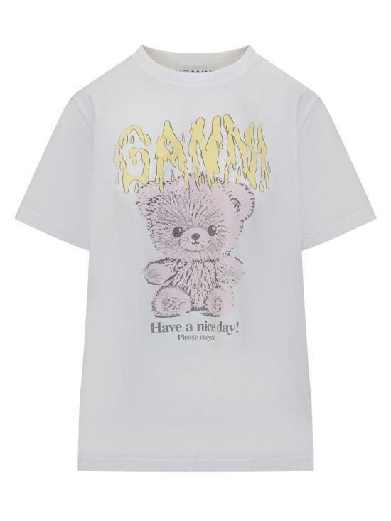 25FW 가니 반팔 티셔츠 T4289151 BRIGHT WHITE DOM - Ganni