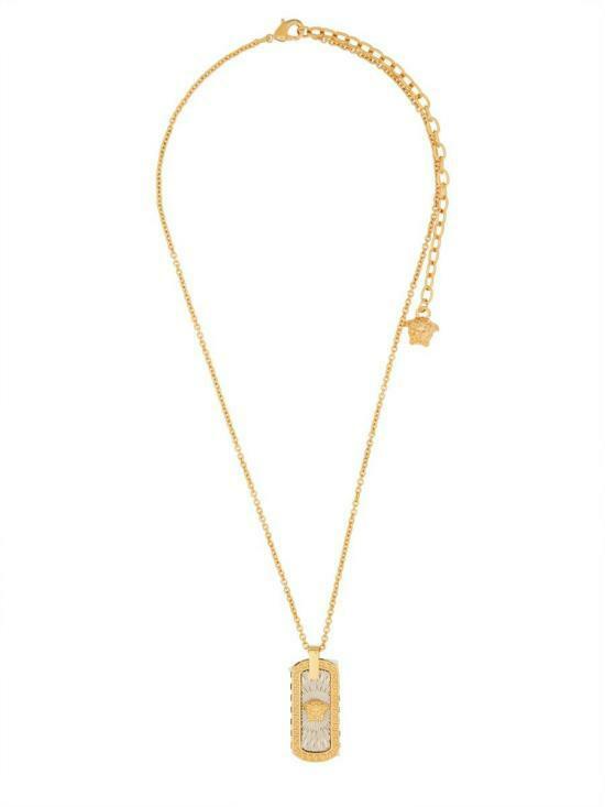25FW 베르사체 네크리스 10189641A006214JNF0 GOLD PALLADIUM BLACK DOM - Versace