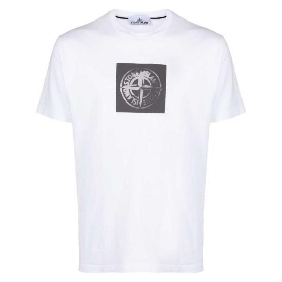 스톤 아일랜드 반팔 티셔츠 80152NS83V0001 WHITE DOM - Stone Island