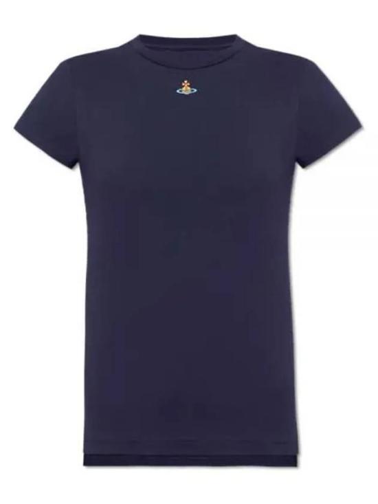 25SS 비비안웨스트우드 PERU 페루 ORB 반팔 티셔츠 3G010017J001MK410 NAVY DOM - Vivienne Westwood