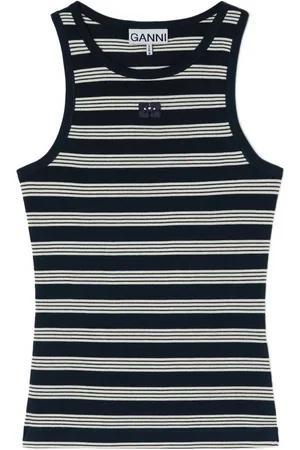 26SS 가니 스트라이프 립 탱크탑 A1050049683 SKY CAPTAIN DOM - Ganni