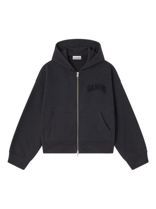 25FW 가니 후드 티셔츠 T4369004 BLACK DOM - Ganni