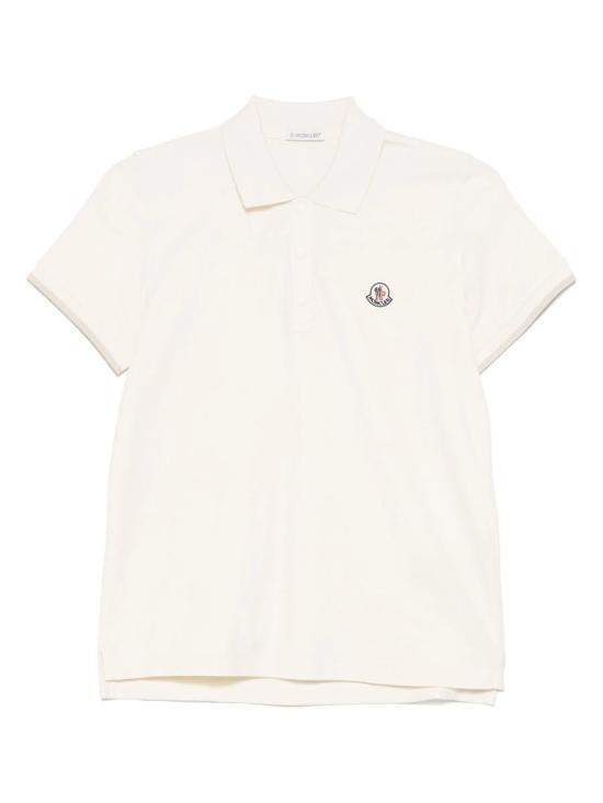 26SS 몽클레어 로고 패치 코튼 피케 폴로 셔츠 8A0000484720034 IVORY DOM - Moncler