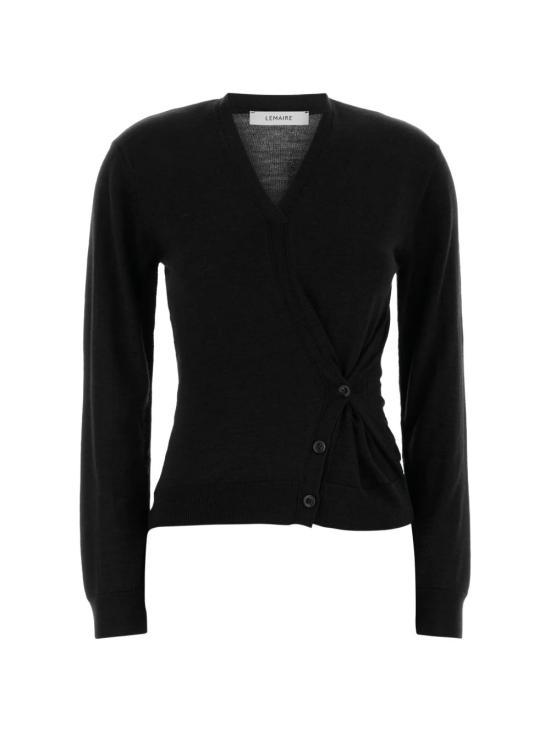 26SS 르메르 트위스티드 V넥 점퍼 PO0001LK087999 BLACK DOM - Lemaire