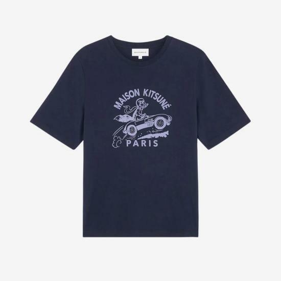 메종키츠네 반팔 티셔츠 MW00112KJ0008P476 INK BLUE DOM - Maison Kitsune