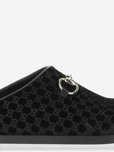 25FW 구찌 벨벳 홀스빗 뮬 837130FAEUF1000 BLACK DOM 썸네일 5