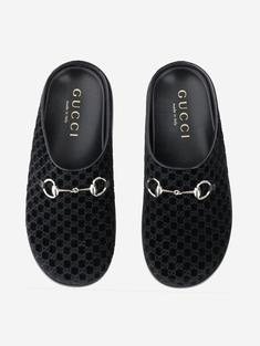 25FW 구찌 벨벳 홀스빗 뮬 837130FAEUF1000 BLACK DOM 썸네일 4