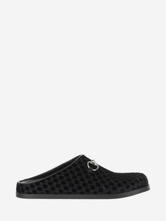 25FW 구찌 벨벳 홀스빗 뮬 837130FAEUF1000 BLACK DOM 썸네일 1