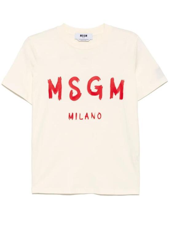 25SS 엠에스지엠 반팔 티셔츠 3841MDM51025700202 OFF WHITE DOM - MSGM