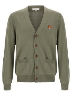 25FW 메종키츠네 폭스 헤드 메리노 레귤러 가디건 PM00501KT1181P131 LAUREL GREEN DOM 썸네일 1
