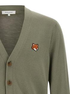 25FW 메종키츠네 폭스 헤드 메리노 레귤러 가디건 PM00501KT1181P131 LAUREL GREEN DOM 썸네일 3