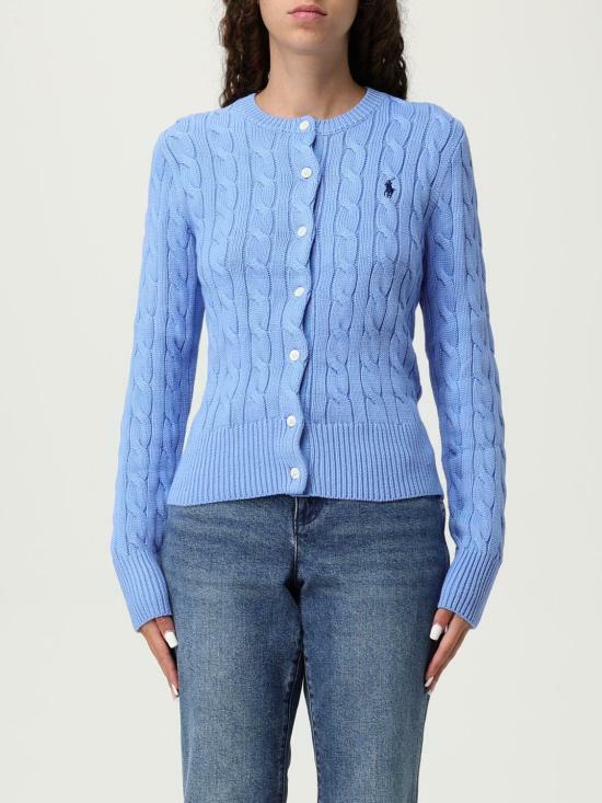 26SS 폴로 랄프로렌 폴로 자수 케이블 니트 가디건 211971868009 BLUE DOM - Polo Ralph Lauren