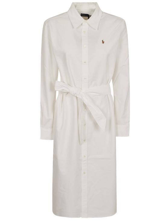 25FW 폴로 랄프로렌 미디 원피스 211928804001 WHITE DOM - Polo Ralph Lauren