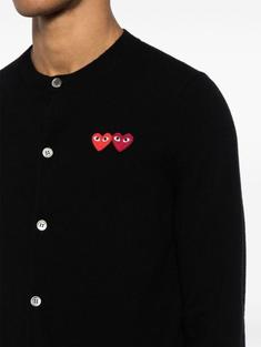 26SS 꼼데가르송 플레이 더블 하트 가디건 AXN0570511 BLACK DOM 썸네일 4