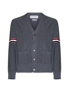 톰브라운 울 릴렉스드 브이넥 암밴드 가디건 MKC519AY1002035 MED GRAY DOM 썸네일 1