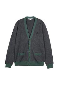 메종키츠네 볼드 폭스 헤드 패치 바이 컬러 가디건 NM00507KT1036H170 DARK GREY MELANGE DOM 썸네일 1