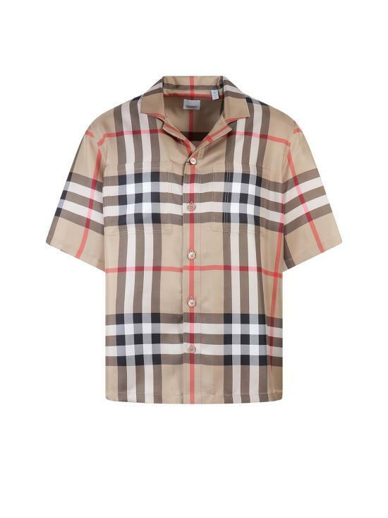 버버리 빈티지 체크 실크 반팔 셔츠 8050279 DOM - Burberry