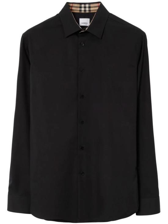 버버리 스트레치 코튼 셔츠 8071799 BLACK DOM - Burberry