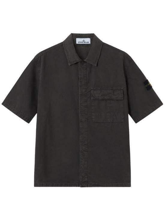 26SS 스톤 아일랜드 반팔 셔츠 L1S151200031S00WNV0165 DARK GRAY DOM - Stone Island