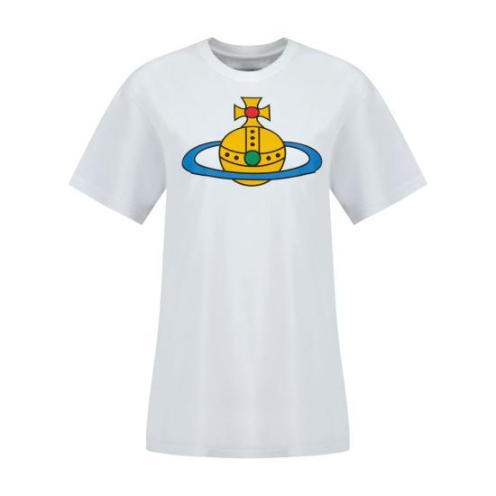 26SS 비비안웨스트우드 반팔 티셔츠 3G01004SJ001MA401 WHITE DOM - Vivienne Westwood