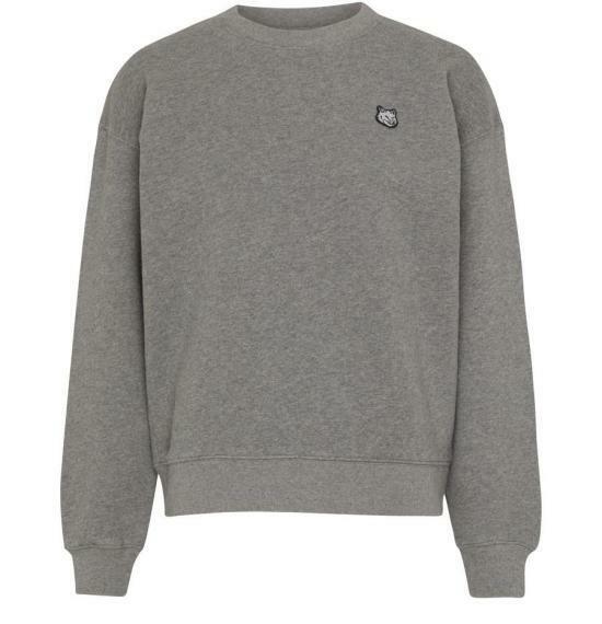 메종키츠네 볼드 폭스 헤드 패치 컴포트 스웨트셔츠 MW00315KM0307H131 MEDIUM GREY MELANGE DOM - Maison Kitsune