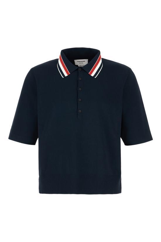 25SS 톰브라운 폴로 티셔츠 MKP136AY5502415 NAVY DOM - Thom Browne