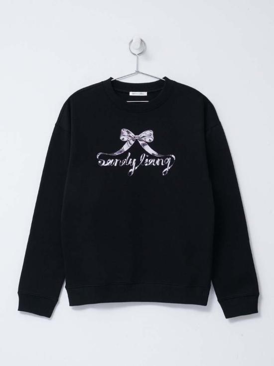 샌디리앙 긴팔 티셔츠 F24T024F090001 BLACK DOM - SANDY LIANG