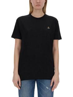 26SS 비비안웨스트우드 클래식 ORB 로고 티셔츠 3G010013J001MN401 BLACK DOM 썸네일 1
