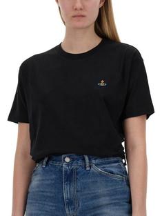 26SS 비비안웨스트우드 클래식 ORB 로고 티셔츠 3G010013J001MN401 BLACK DOM 썸네일 5