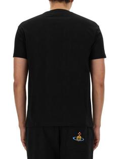 26SS 비비안웨스트우드 클래식 ORB 로고 티셔츠 3G010013J001MN401 BLACK DOM 썸네일 3