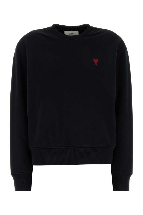 26SS 아미 스몰 하트 로고 스웨트셔츠 BFUSW035730001 BLACK DOM - Ami