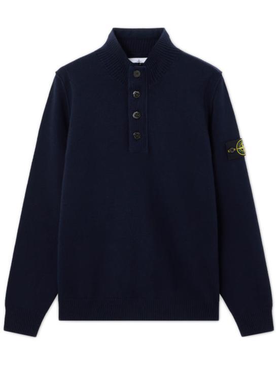 25FW 스톤 아일랜드 하프 집업 니트 스웨터 K2S155100040S00A3V0020 NAVY DOM - Stone Island