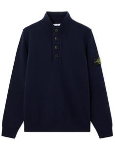 25FW 스톤 아일랜드 하프 집업 니트 스웨터 K2S155100040S00A3V0020 NAVY DOM 썸네일 1