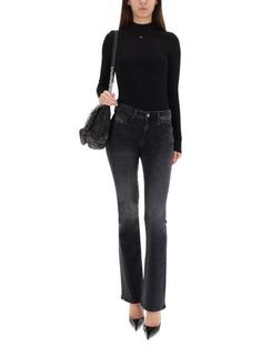 25FW 디젤 T 목키 Ls 마이크로디브 모크넥 립드 티셔츠 A103990BLAN9XX BLACK DOM 썸네일 2