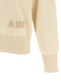 25SS 아미 로고 자수 스웨터 HKS163KN0063136 BLANC CREME DOM 썸네일 4
