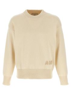 25SS 아미 로고 자수 스웨터 HKS163KN0063136 BLANC CREME DOM 썸네일 1
